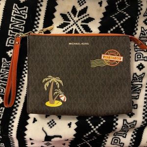 Michael Kors Palm Tree Travel Pouch Wristlet